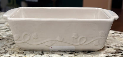 New Rae Dunn white ceramic mini HOMEMADE bread pan 5x3.5