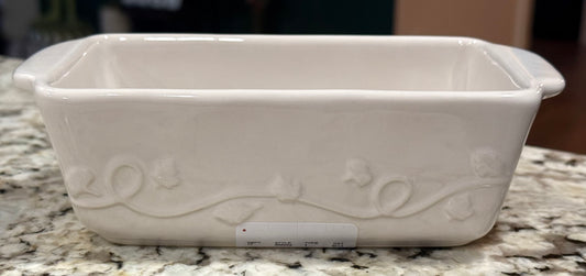New Rae Dunn white ceramic mini HOMEMADE bread pan 5x3.5