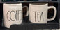 New Rae Dunn white ceramic mug set COFFEE/TEA