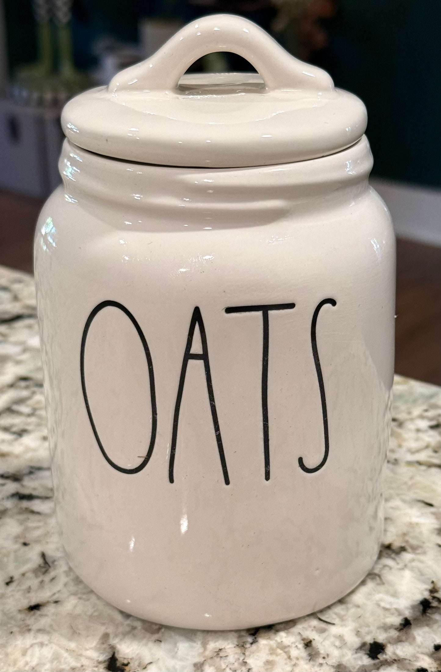 Rae Dunn white ceramic 6” OATS canister