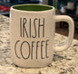 New Rae Dunn St. Patrick’s Day white ceramic mug IRISH COFFEE.