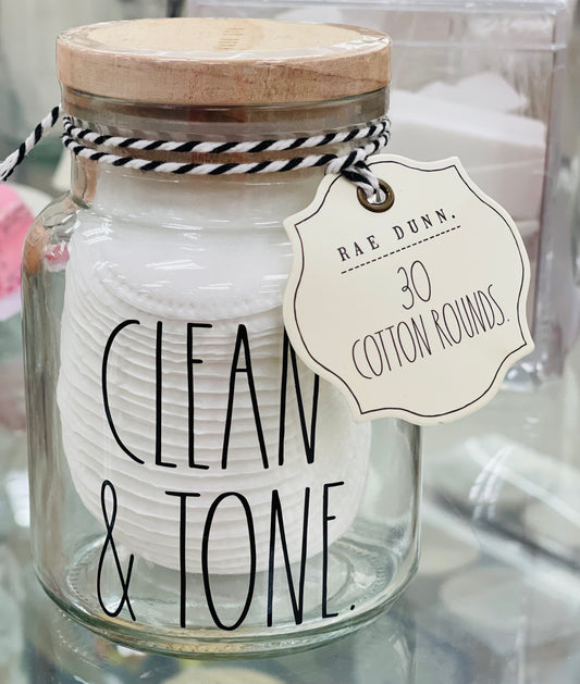 New Rae Dunn glass storage apothecary jar CLEAN & TONE