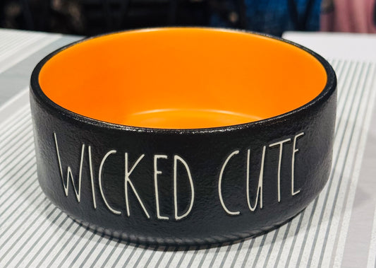 New Rae Dunn small 4” Halloween pet bowl WICKED CUTE