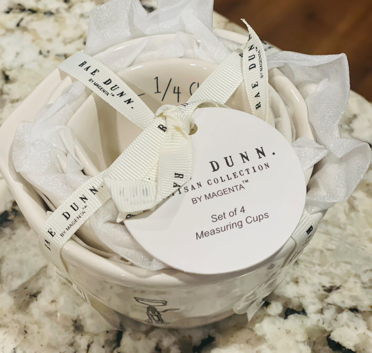 New Rae Dunn white ceramic ICON measuring cup sets