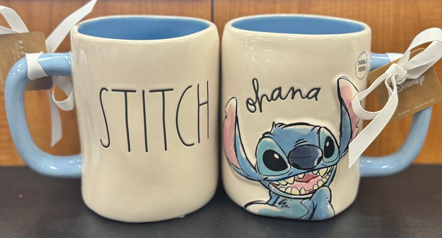 New Rae Dunn x Disney’s Lilo & Stitch ceramic coffee mug STITCH/Ohana