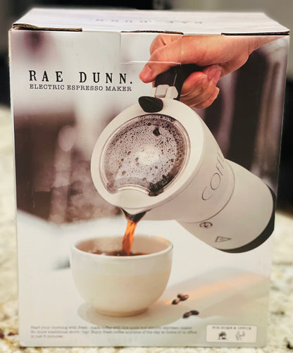 New Rae Dunn white Electric Espresso maker 6-cup capacity