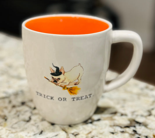 New Rae Dunn ceramic Halloween coffee mug TRICK OR TREAT