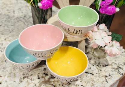 New Rae Dunn ceramic Easter canister decor 4-piece JELLY BEANS bowl set