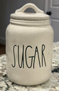New Rae Dunn white ceramic SUGAR canister 6”