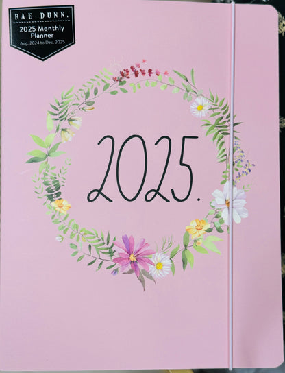 New Rae Dunn 2025 pink floral softback planner