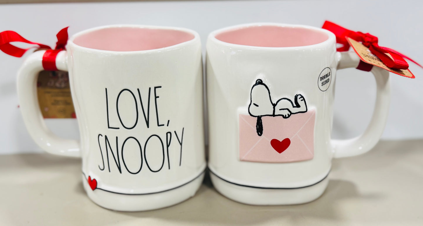 New Rae Dunn x Peanuts Snoopy  ceramic mug LOVE SNOOPY