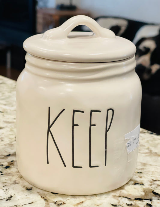 New release Rae Dunn tiny 5”baby KEEP canister storage container