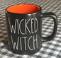 New Rae Dunn black Halloween theme ceramic coffee mug WICKED WITCH