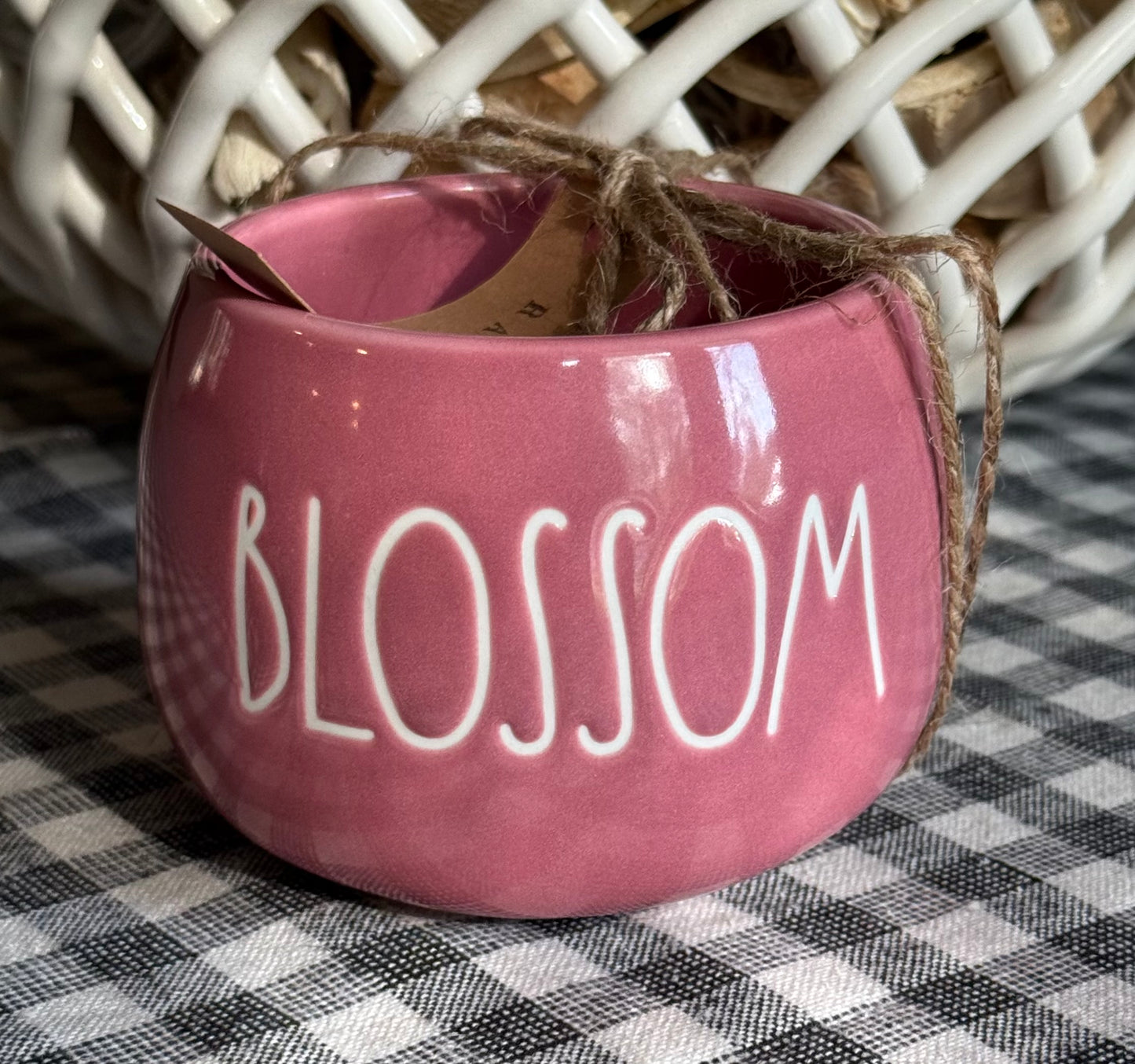 New Rae Dunn pink ceramic planter 4” BLOSSOM