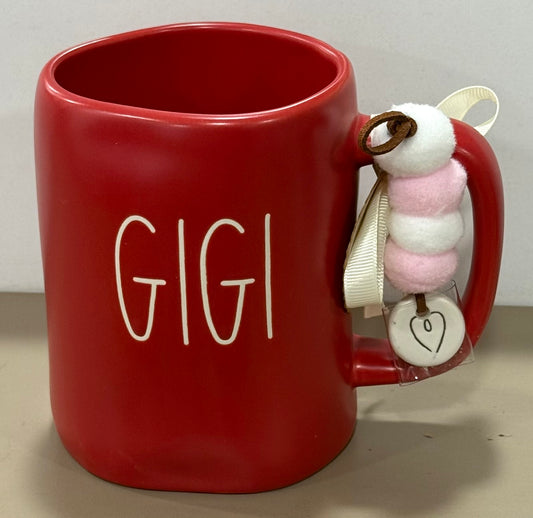New Rae Dunn red GIGI ceramic coffee mug