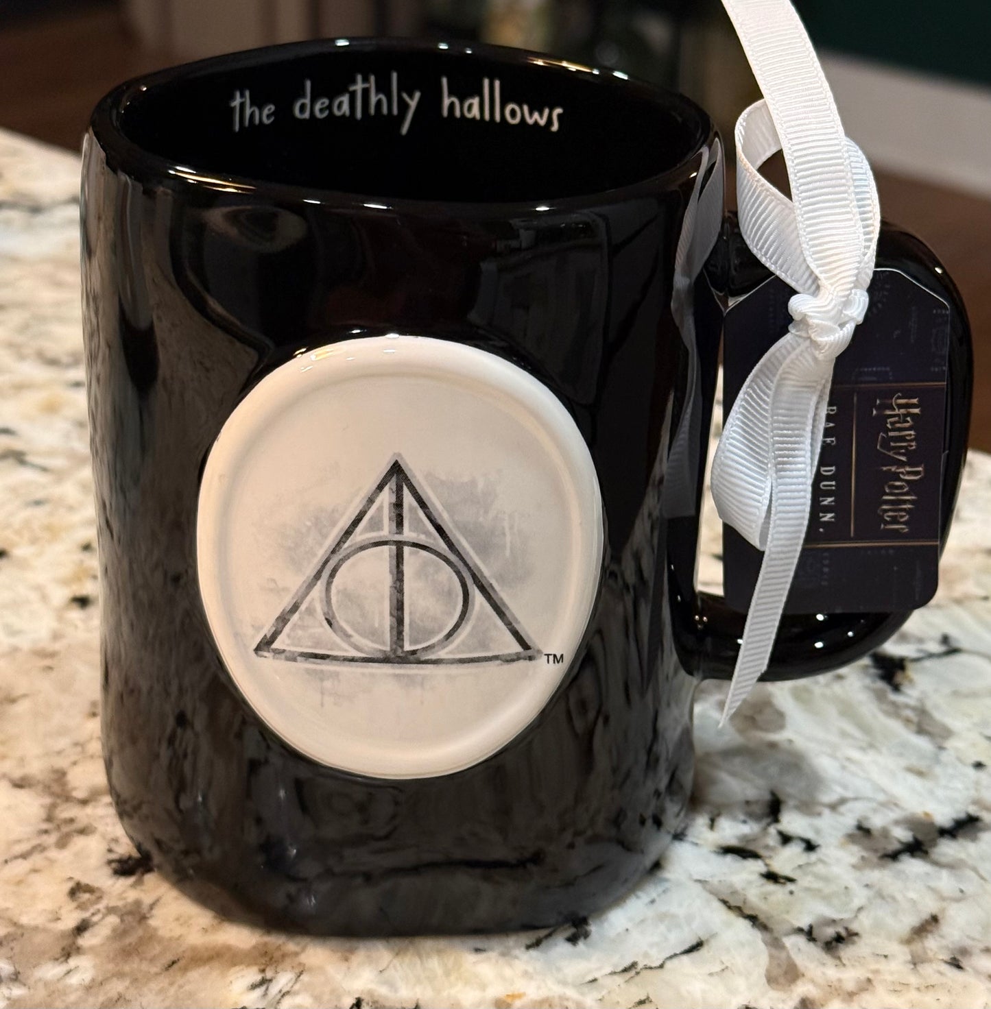 New Rae Dunn x Harry Potter ceramic coffee mug THE DEATHLY HALLOWS