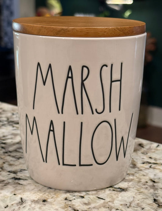 New Rae Dunn white ceramic 5” MARSHMALLOW storage cellar