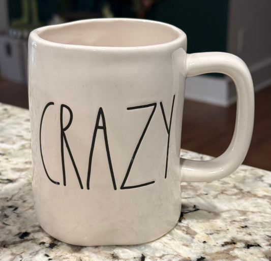 New Rae Dunn white ceramic coffee mug CRAZY