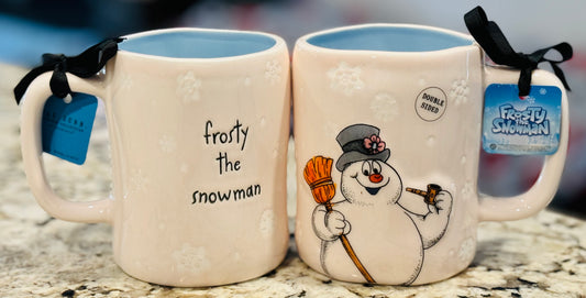 New Rae Dunn x FROSTY THE SNOWMAN blue interior ceramic mug