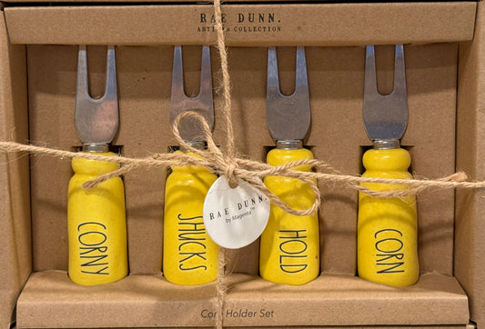New Rae Dunn ceramic yellow handled corn holders