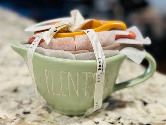 New Rae Dunn pastel ceramic Harvest Blessings Plenty Measuring cup set