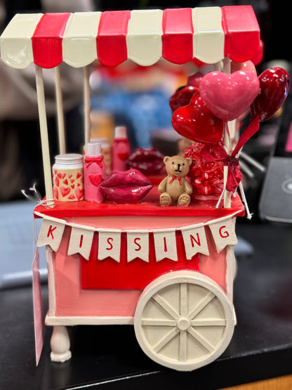 New Valentines Day resin Kissing booth balloon cart decor