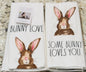 New Rae Dunn 2-piece Easter Bunny Love towel set SOME BUNNY LOVES YOU