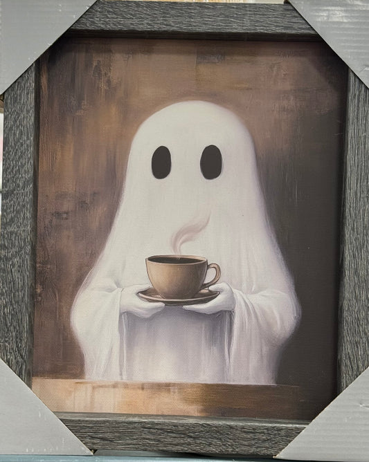 New 12x10 wood Halloween ghost coffee bar photo decor