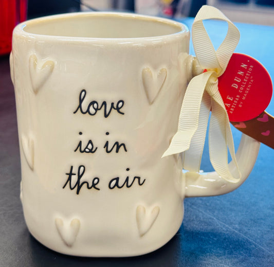 New Rae Dunn ceramic heart mug LOVE IS IN THE AIR