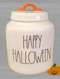 New Rae Dunn white ceramic canister decor HAPPY HALLOWEEN