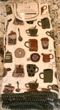 New 3-piece cotton gauze COFFEE kitchen dish towel set