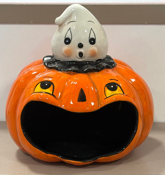 New release Joanna Parker Gus pumpkin open mouth (smaller 6” size) decor dish