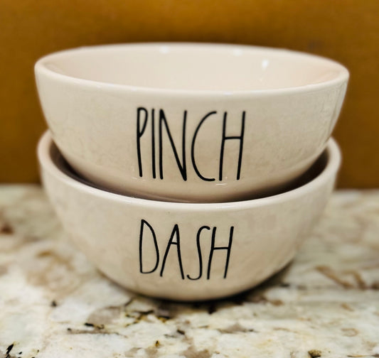 New Rae Dunn white ceramic Mini PINCH/DASH bowl set