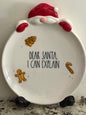New Rae Dunn ceramic decorative Christmas cookie plate 12.5x8 DEAR SANTA, I CAN EXPLAIN