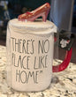 New Rae Dunn x Wizard of Oz white ceramic red slipper topped coffee mug THERE’S NO PLACE LIKE HOME