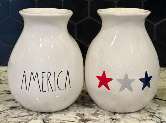 New Rae Dunn white ceramic vase AMERICA