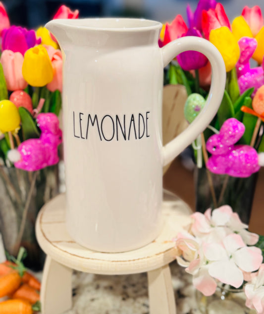 New Rae Dunn ceramic LEMONADE farmhouse pitcher