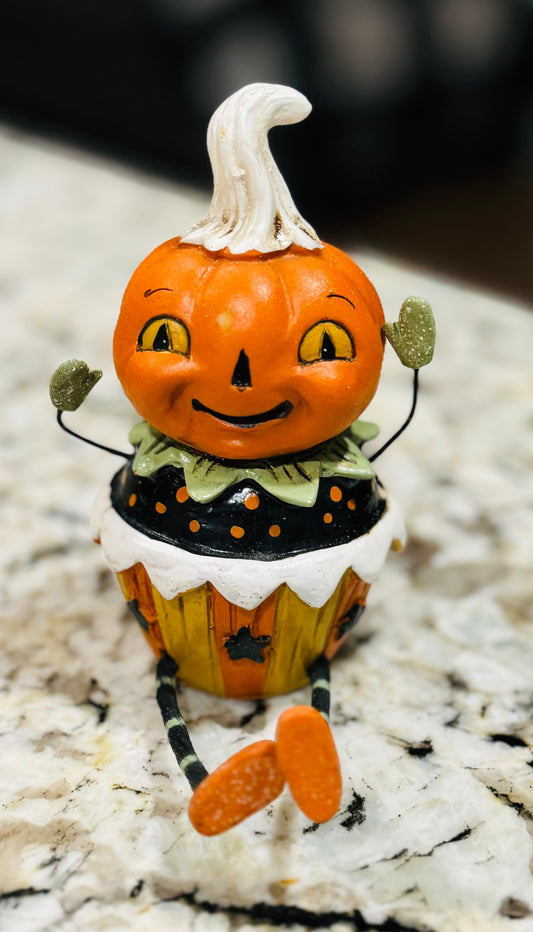 New Carnival Cottage Joanna Parker pumpkin Halloween shelf sitter decor