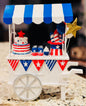 New 9x7.5” resin Americana July 4th celebration cart decor