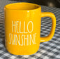 New Rae Dunn yellow ceramic coffee mug HELLO SUNSHINE