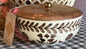 New Made in India 8” brown floral ceramic covered baking dish