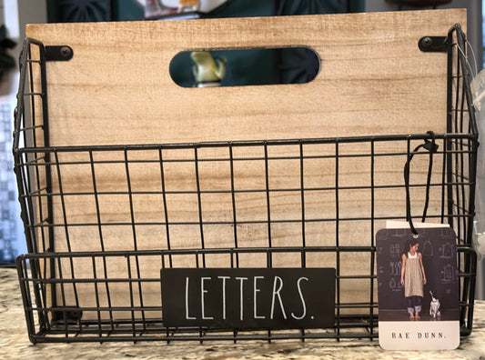New Rae Dunn wood LETTERS wall hanging storage box 14x10x4.25