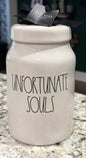 New Rae Dunn x Disney’s The Little Mermaid white ceramic Halloween decor 8” canister Ursula on back UNFORTUNATE SOULS
