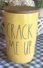 New Rae Dunn yellow ceramic Easter decor cellar CRACK ME UP