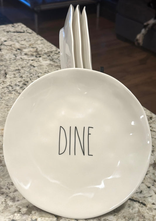 New Rae Dunn melamine 4-piece plate set DINE 10”