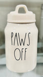 New Rae Dunn 8.25” ceramic canister PAWS OFF