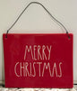 New Rae Dunn red ceramic  MERRY CHRISTMAS hanging wall sign