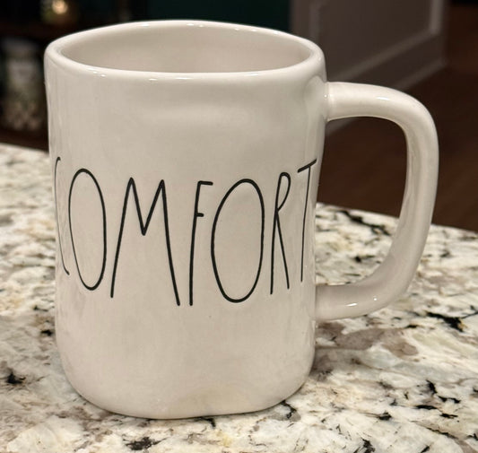 New Rae Dunn white  ceramic coffee mug COMFORT