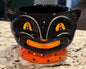 New Joanna Parker ceramic cat face bowl Halloween decor