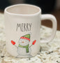 New Rae Dunn white ceramic Christmas snowman coffee mug MERRY